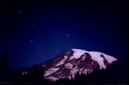 Stars over Mount Rainier